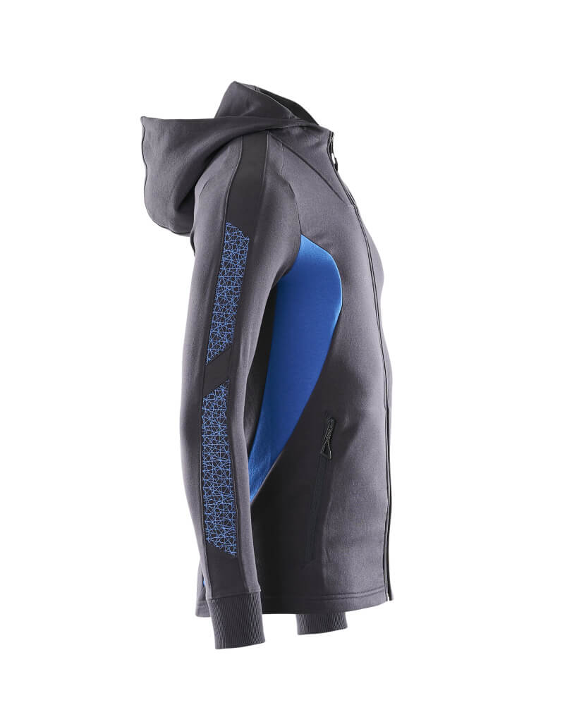 Mascot Zip-Up Hoodie Sweatshirt 18584-962 Left #colour_dark-navy-blue-azure-blue