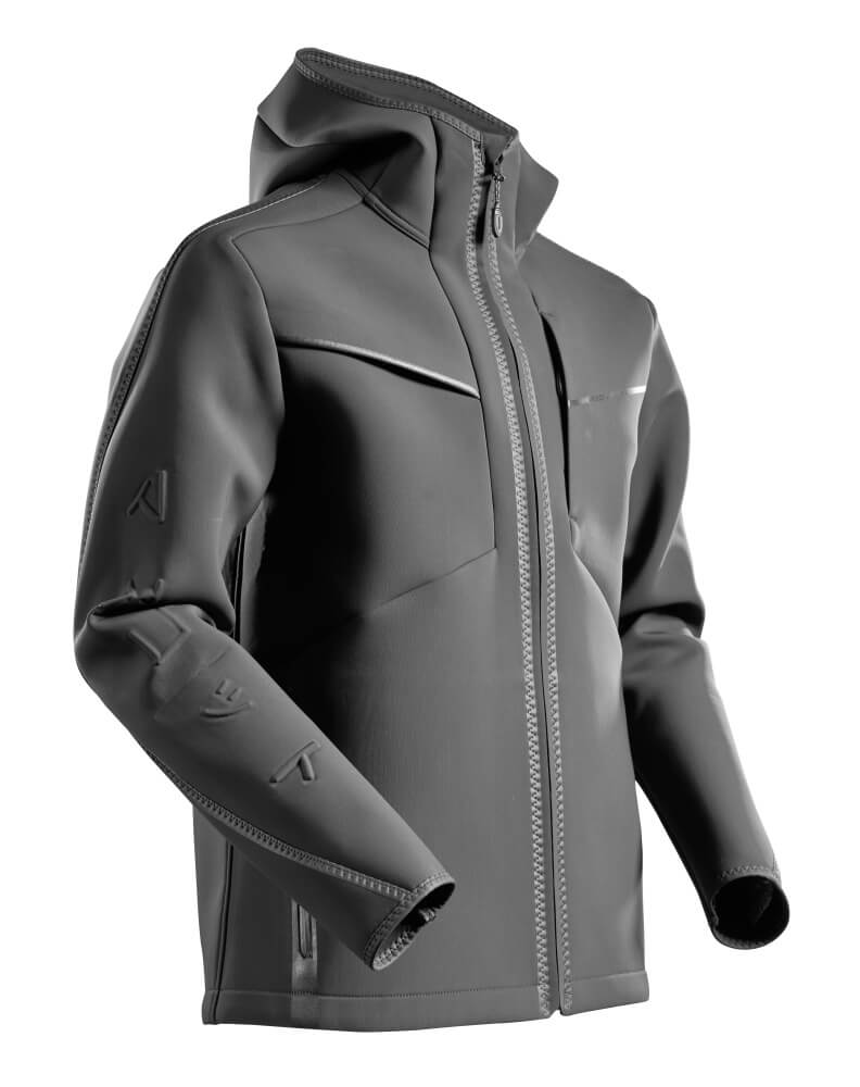 Mascot Softshell Jacket with Hood 22086-662 Front #colour_stone-grey