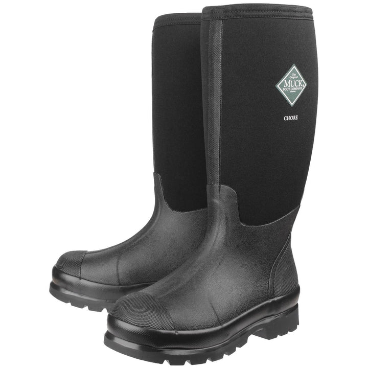 Muck Boots Chore Classic Hi Patterned Wellies Black 7#colour_black