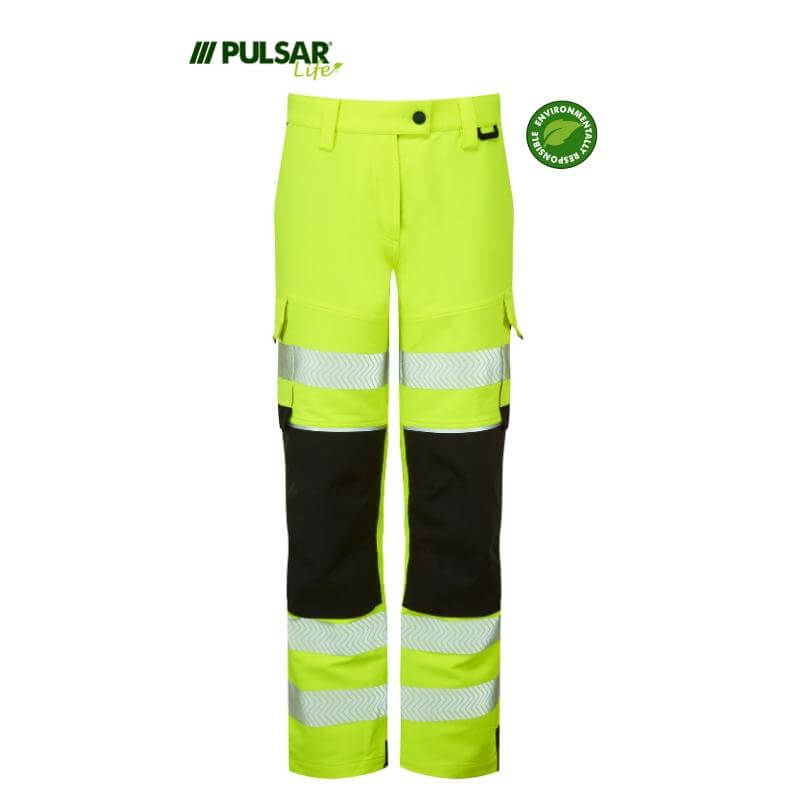 PULSAR Life Hi Vis 4 Way Stretch Cordura Combat Trousers LFE921 Yellow 1 #colour_yellow