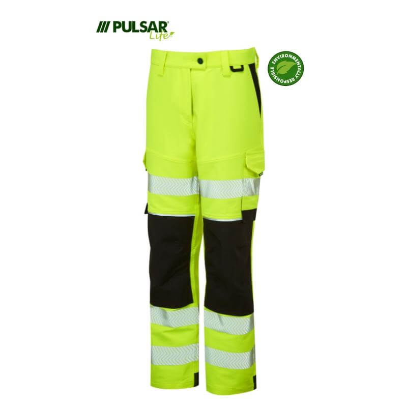 PULSAR Life Hi Vis 4 Way Stretch Cordura Combat Trousers LFE921 Yellow 3 #colour_yellow
