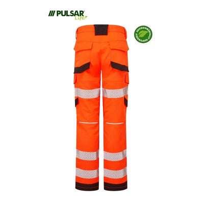 PULSAR Life Hi Vis 4 Way Stretch Cordura Combat Trousers Rail Spec LFE922 Orange 2 #colour_orange
