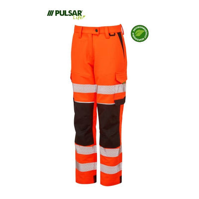 PULSAR Life Hi Vis 4 Way Stretch Cordura Combat Trousers Rail Spec LFE922 Orange 3 #colour_orange