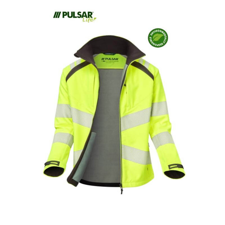 PULSAR Life Hi Vis Softshell Jacket LFE915 Yellow 4 #colour_yellow