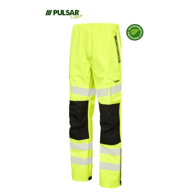 PULSAR Life Hi Vis Waterproof Overtrousers LFE906 Yellow 3 #colour_yellow
