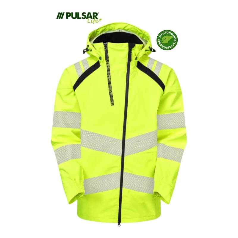 PULSAR Life Hi Vis Waterproof Shell Jacket LFE909 Yellow 1 #colour_yellow