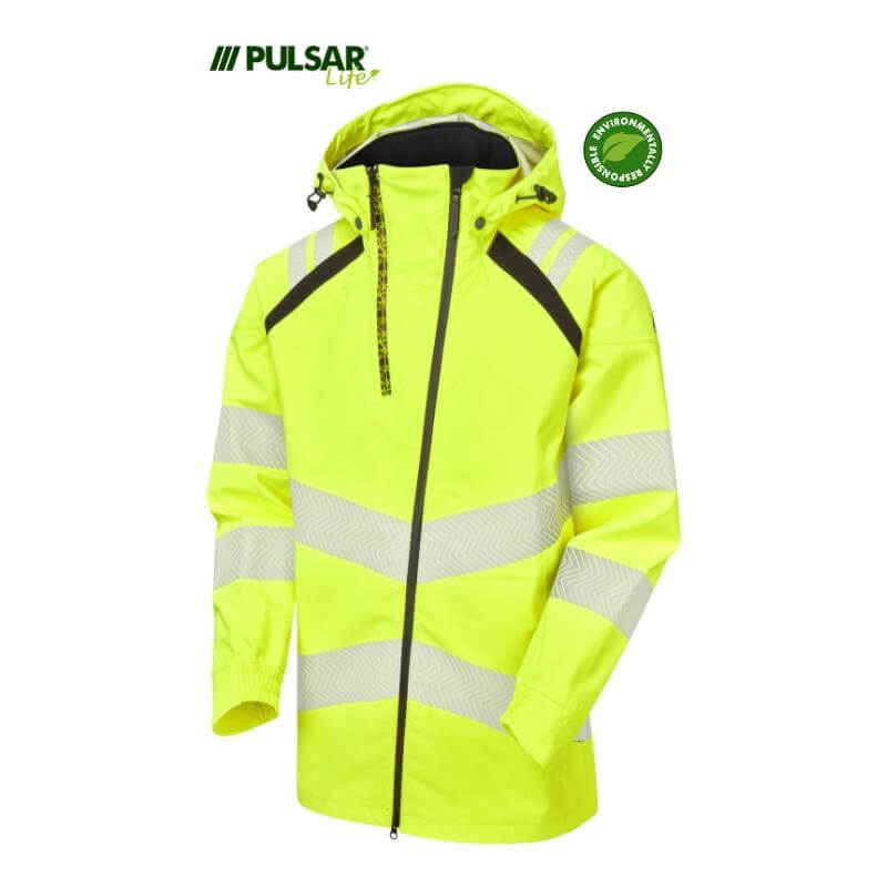PULSAR Life Hi Vis Waterproof Shell Jacket LFE909 Yellow 3 #colour_yellow