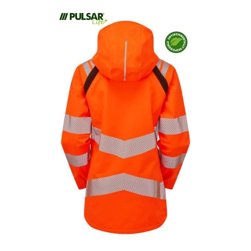 PULSAR Life Hi Vis Waterproof Shell Jacket Rail Spec LFE910 Orange 2 #colour_orange
