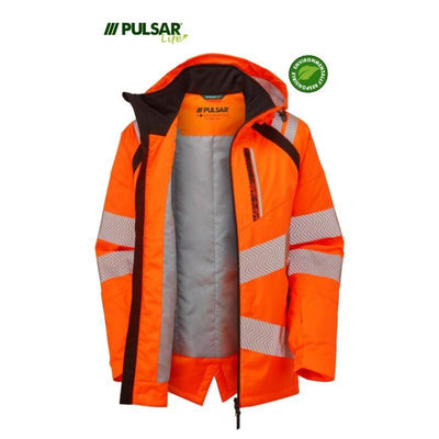PULSAR Life Hi Vis Waterproof Shell Jacket Rail Spec LFE910 Orange 4 #colour_orange