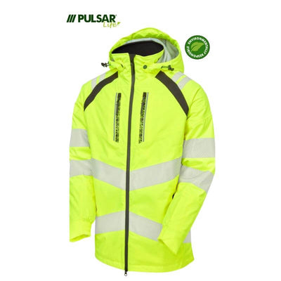 PULSAR Life Insulated Hi Vis Waterproof Parka Jacket LFE918 Yellow 3 #colour_yellow