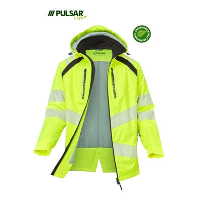 PULSAR Life Insulated Hi Vis Waterproof Parka Jacket LFE918 Yellow 4 #colour_yellow