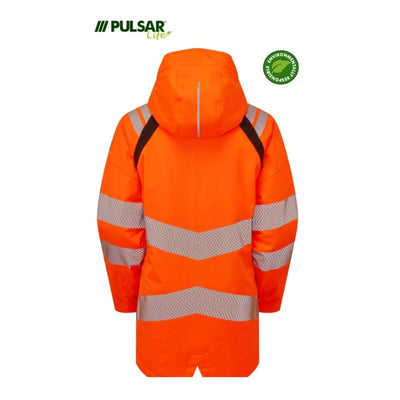 PULSAR Life Insulated Hi Vis Waterproof Parka Jacket Rail Spec LFE919 Orange 2 #colour_orange