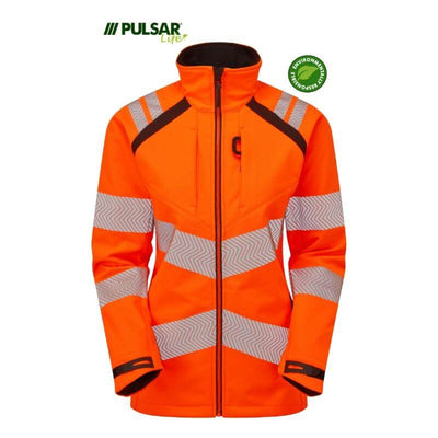 PULSAR Life Ladies Hi Vis Softshell Jacket Rail Spec LFE966 Orange 1 #colour_orange