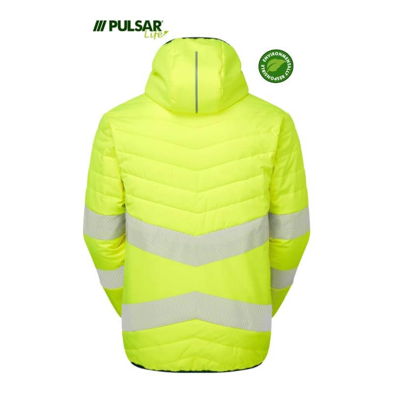 PULSAR Life Reversible Hi Vis Puffer Jacket LFE912 Yellow 2 #colour_yellow