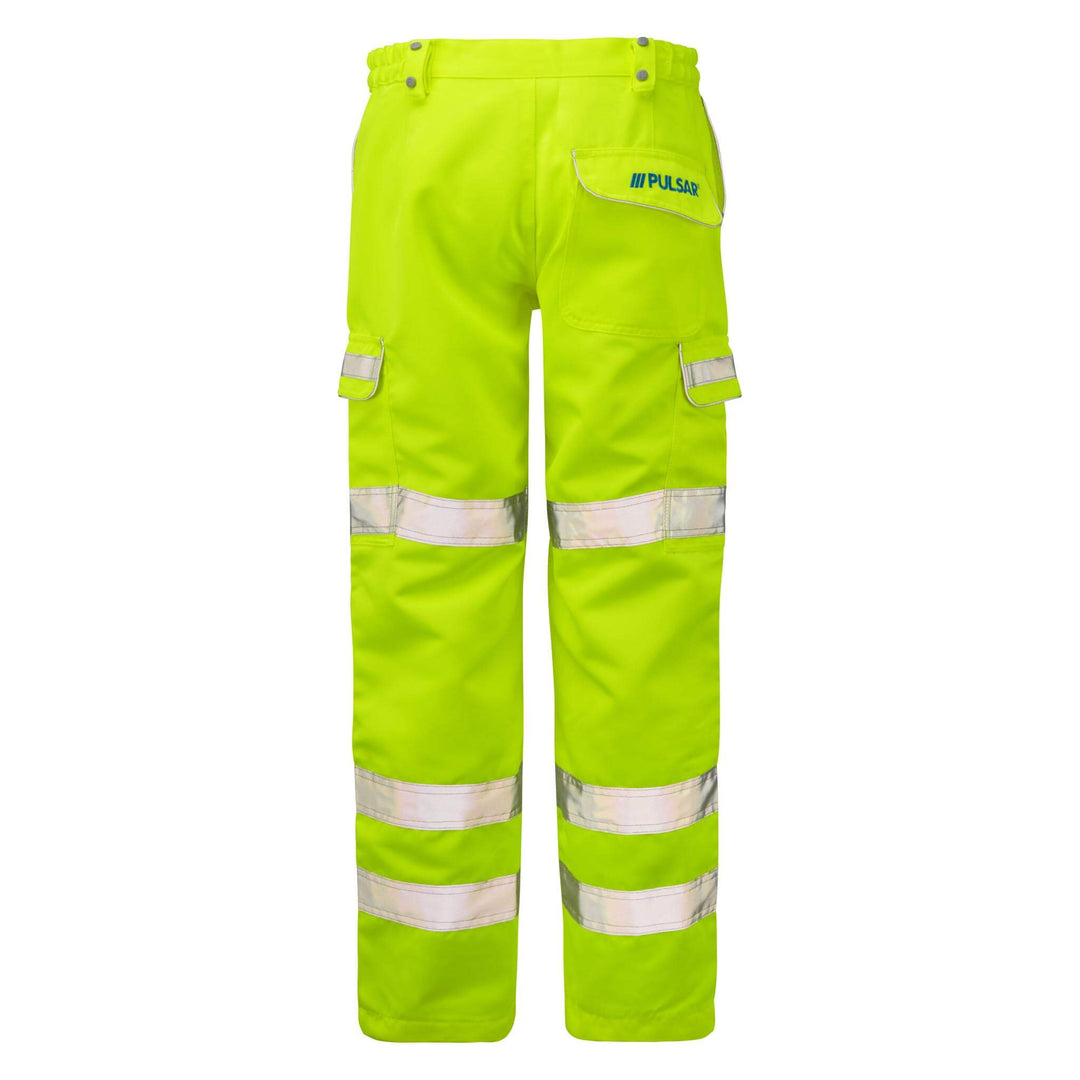 PULSAR P346 Hi Vis Knee Pad Combat Trousers Yellow BACK.jpg #colour_yellow