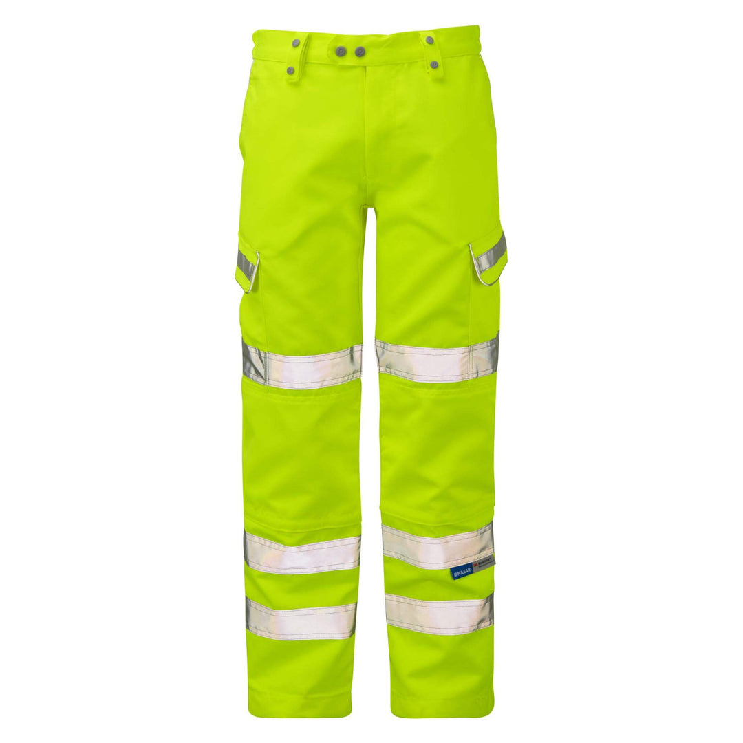 PULSAR P346 Hi Vis Knee Pad Combat Trousers Yellow FRONT.jpg #colour_yellow