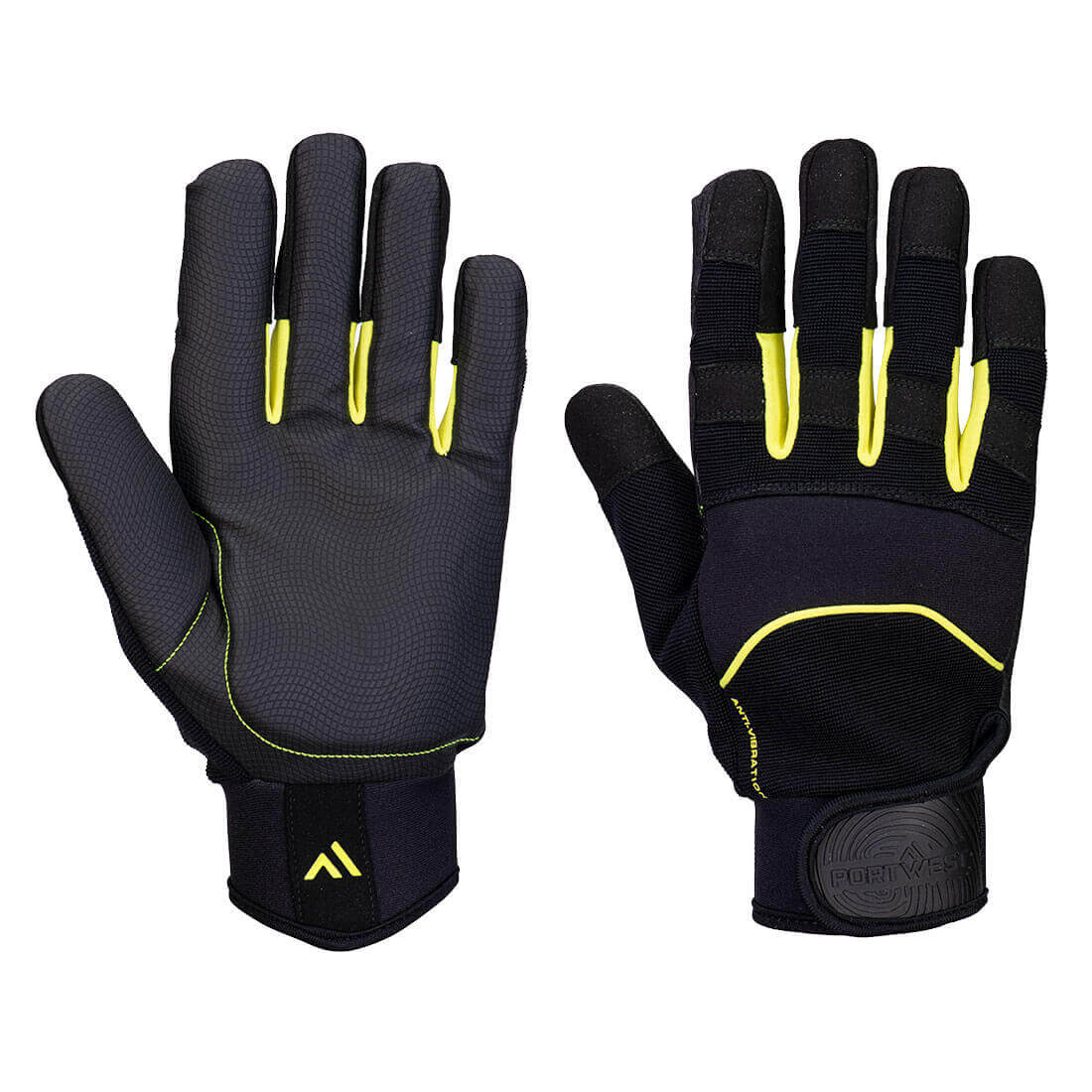 Portwest A791 Mechanics Anti-Vibration Gloves Black Main#colour_black