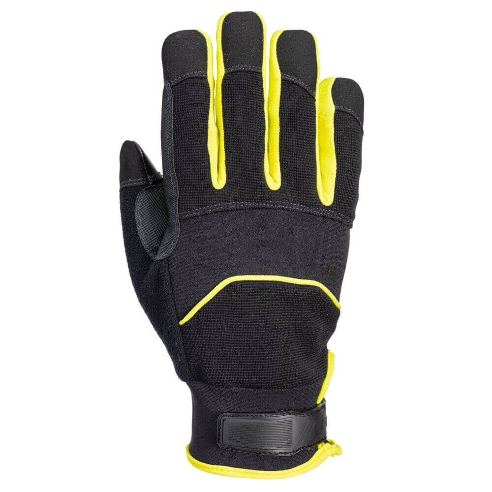 Portwest A792 Needle Resistant Gloves Black/Yellow Rear#colour_black-yellow