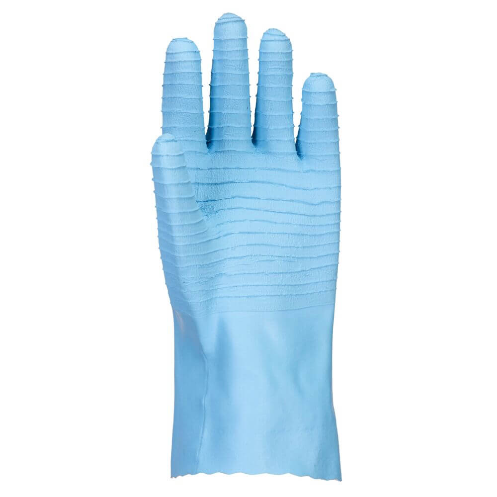 Portwest AP75 FD Chemical Resistant B Latex Food Safety Gauntlets Blue Front#colour_blue