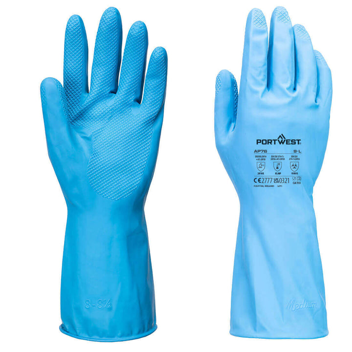 Portwest AP76 FD Chemical B Latex Light Food Safety Gauntlets (12 Pack)