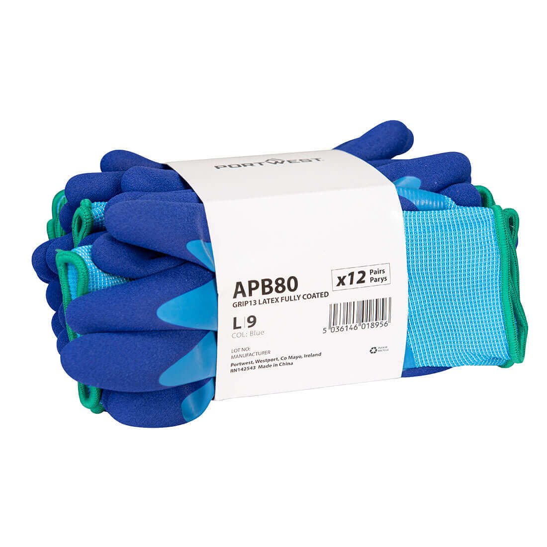 Portwest APB80 Liquid Pro Essential Wet and Dry Grip Gloves Multipack (12 Pack) Blue Main#colour_blue