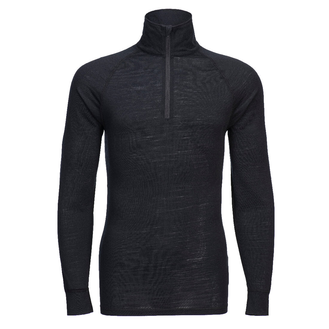 Portwest B184 Merino Wool 1/4 Zip Thermal Baselayer Top Black Main#colour_black