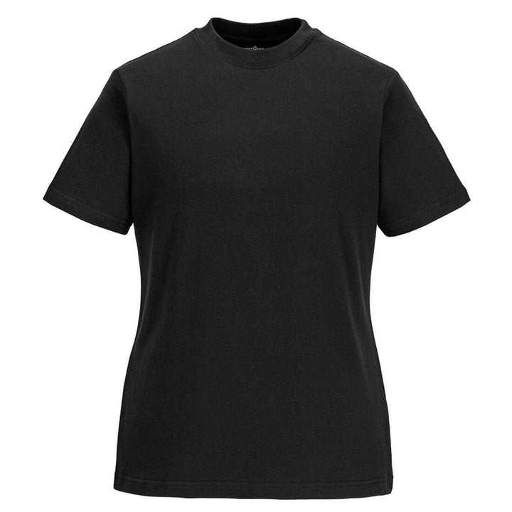 Portwest B192 Womens 100% Cotton T-Shirt Black Main#colour_black