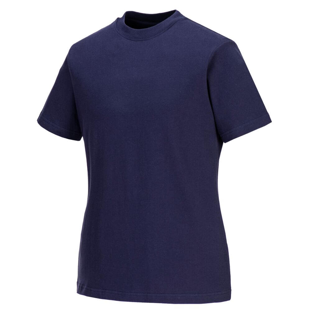 Portwest B192 Womens 100% Cotton T-Shirt Navy Image 2#colour_navy