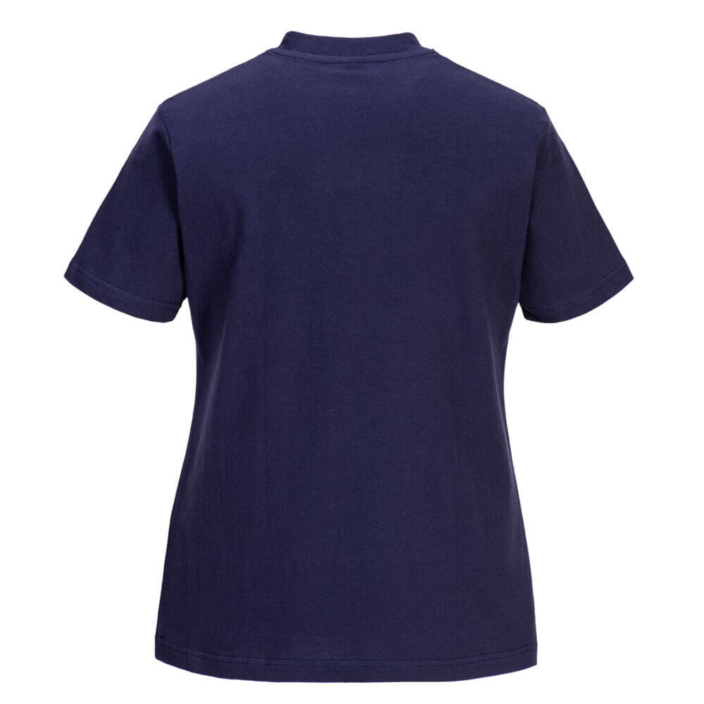 Portwest B192 Womens 100% Cotton T-Shirt Navy Rear#colour_navy