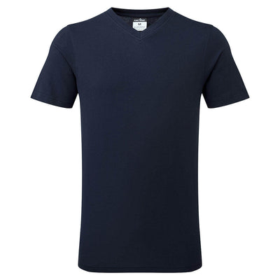 Portwest B197 V-Neck 100% Cotton Slim Fit T-Shirt Navy Main#colour_navy