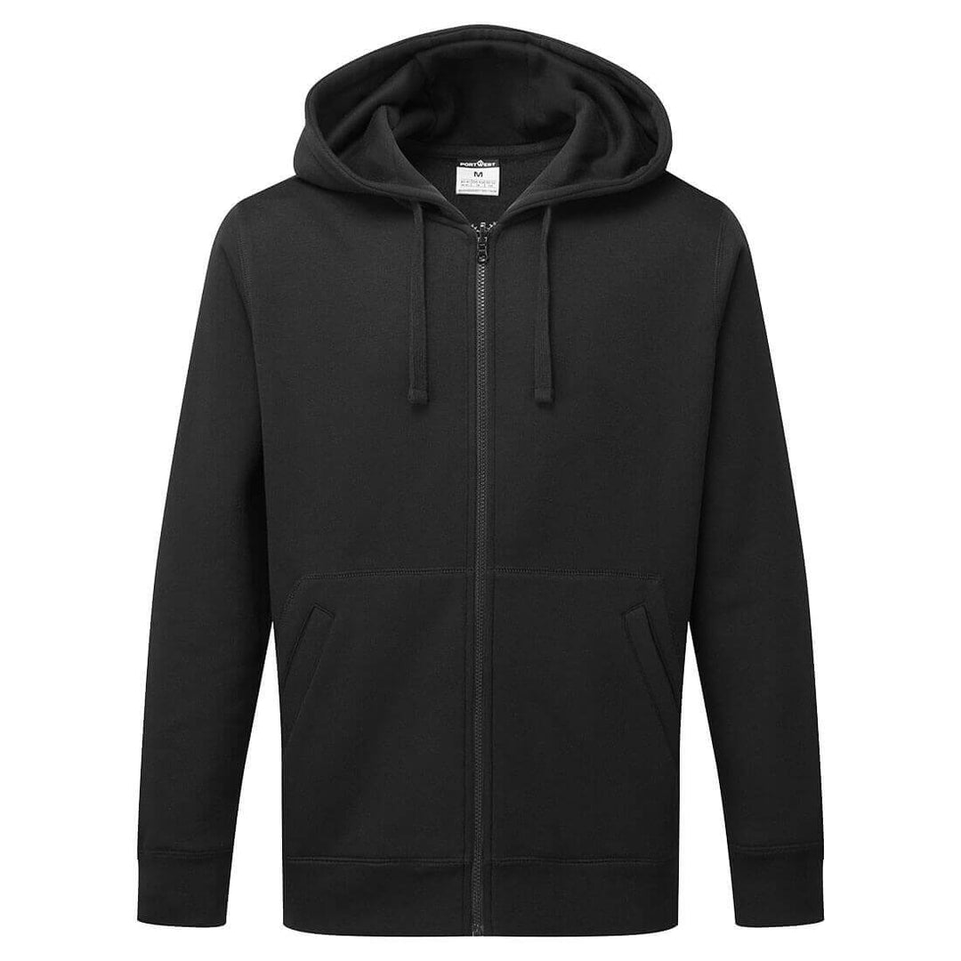 Portwest B312 Zipped Hoodie Black Main#colour_black