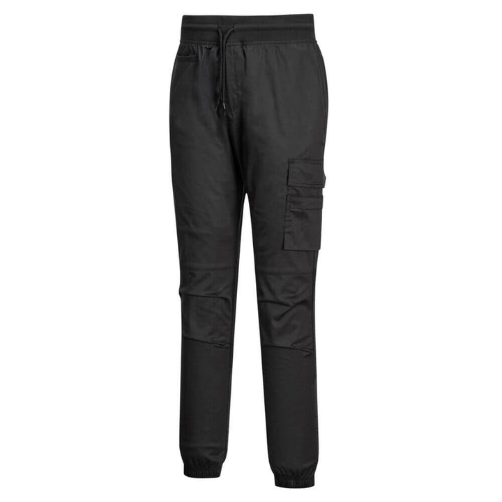 Portwest C074 Stretch Chefs Jogger Pants Black Image 2#colour_black