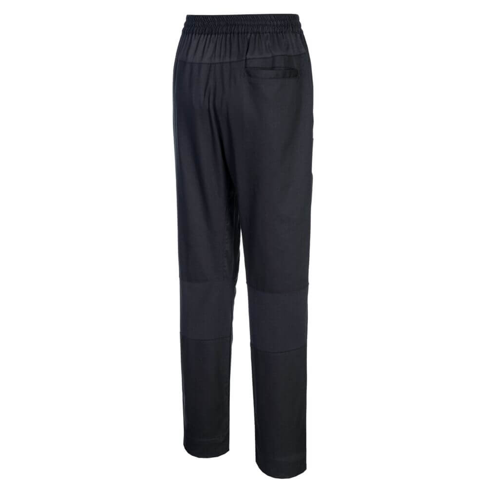 Portwest C076 Cotton Mesh Air Chef 100% Cotton Trousers Black Image 3#colour_black