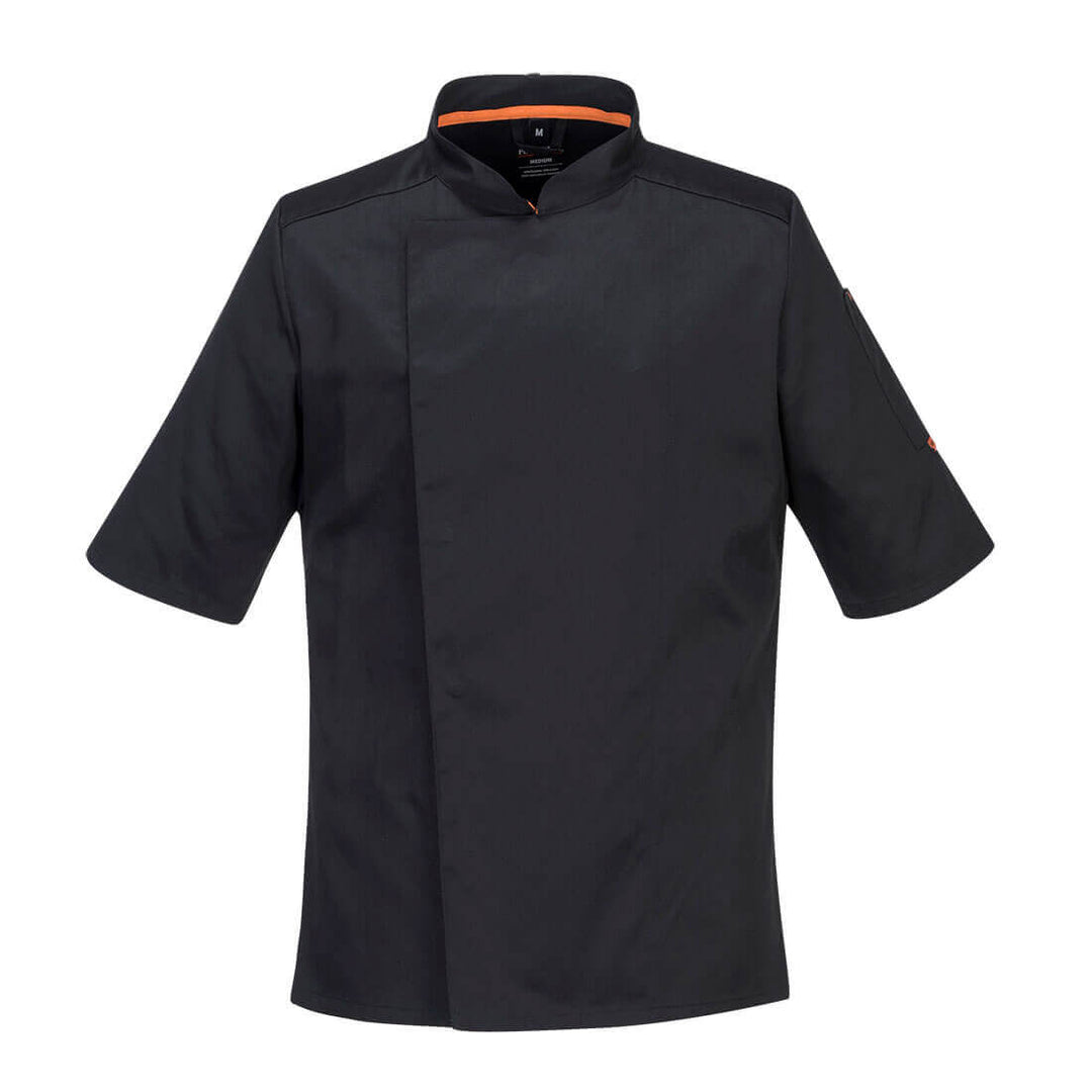 Portwest C746 Stretch Mesh Air Pro Short Sleeve Jacket Black Main#colour_black