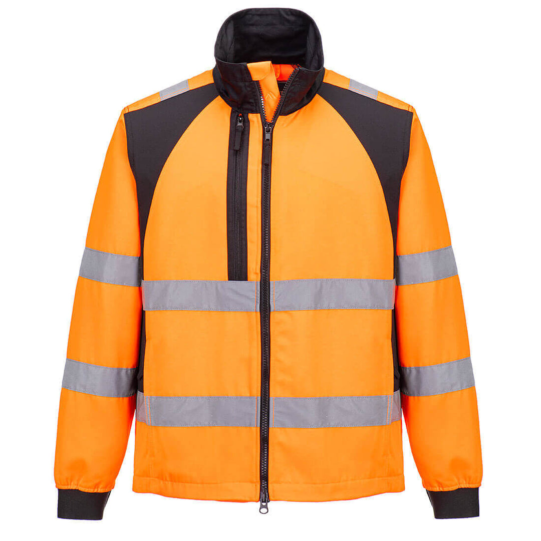 Portwest CD861 WX2 Eco Hi-Vis Work Jacket Orange/Black Main#colour_orange-black