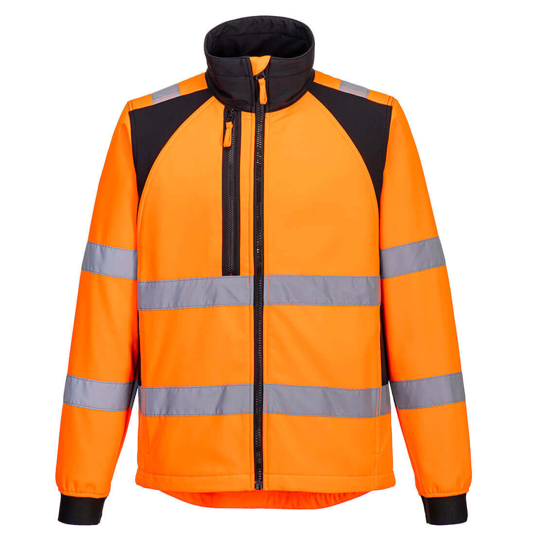 Portwest CD875 WX2 Eco 2-Layer Hi-Vis Softshell Orange/Black Main#colour_orange-black