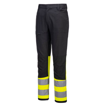 Portwest CD888 WX2 Eco Hi-Vis Class 1 4-Way-Stretch Service Trousers Yellow/Black Image 2#colour_yellow-black