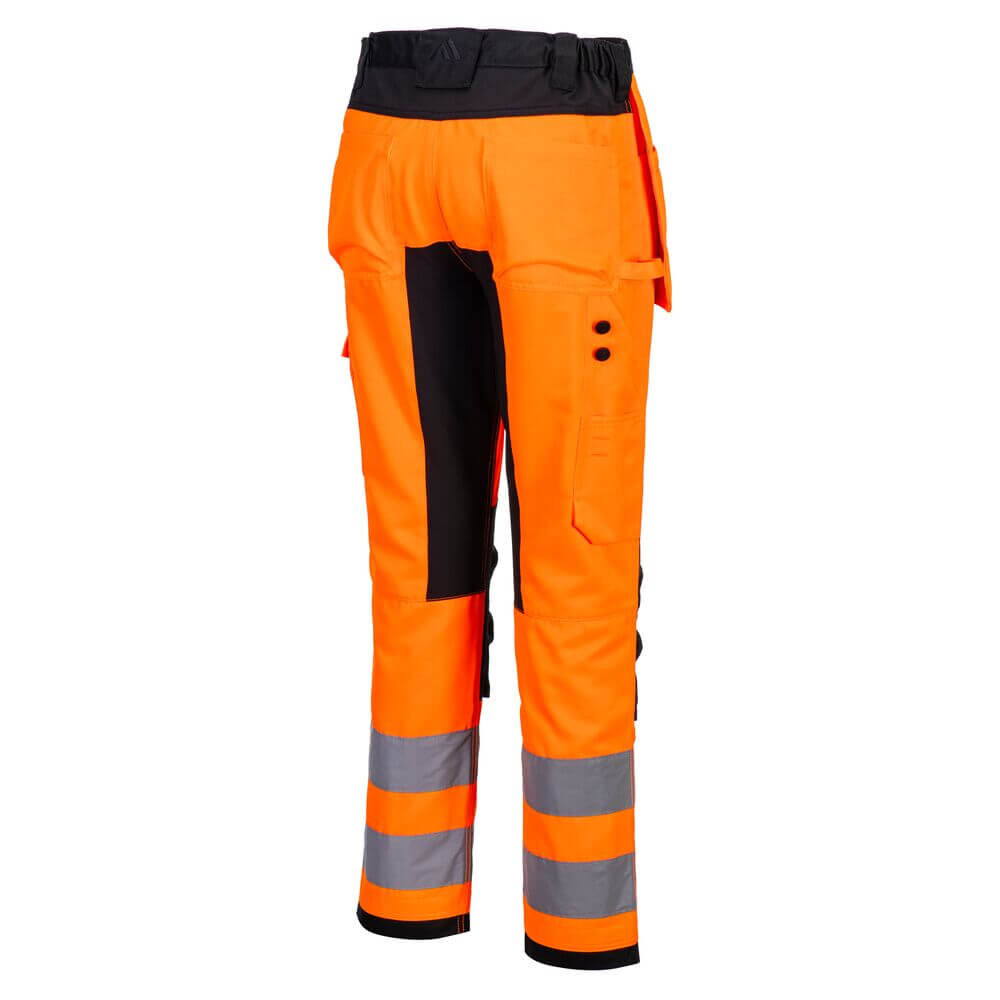 Portwest CD889 WX2 Eco Hi-Vis Holster Pocket Stretch Trousers Orange/Black Image 3#colour_orange-black