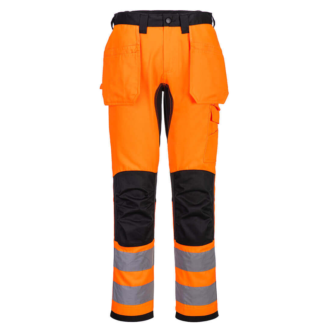 Portwest CD889 WX2 Eco Hi-Vis Holster Pocket Stretch Trousers Orange/Black Main#colour_orange-black