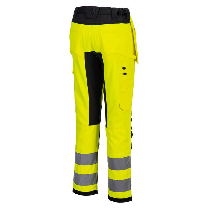 Portwest CD889 WX2 Eco Hi-Vis Holster Pocket Stretch Trousers Yellow/Black Image 3#colour_yellow-black