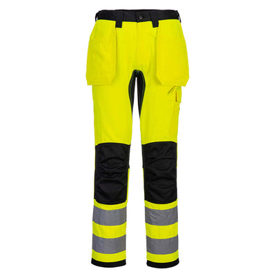 Portwest CD889 WX2 Eco Hi-Vis Holster Pocket Stretch Trousers Yellow/Black Main#colour_yellow-black