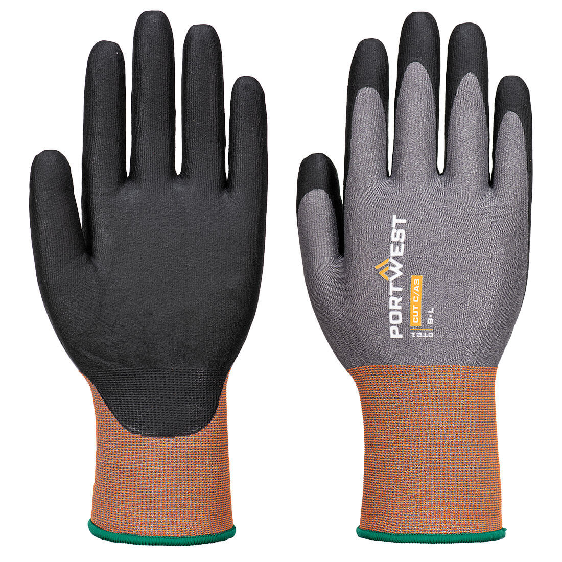 Portwest CT21 CT Cut Protection C21 Nitrile Touchscreen Gloves Grey/Black Main#colour_grey-black