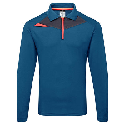 Portwest DX414 DX4 Long Sleeved Quick Dry Wicking Polo Shirt Metro Blue Main#colour_metro-blue