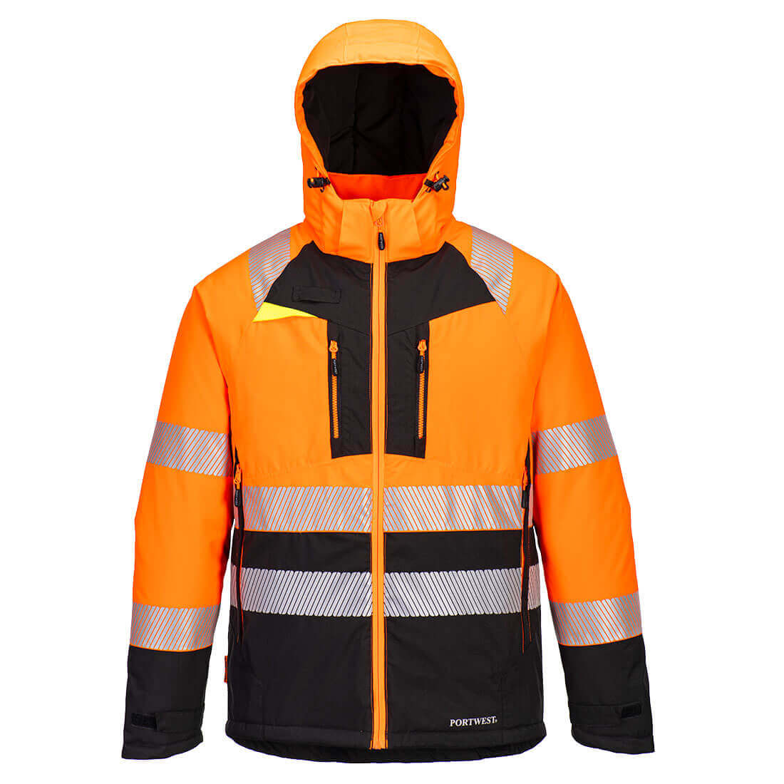 Portwest DX430 DX4 Hi-Vis Class 2 Breathable Waterproof Winter Jacket Orange/Black Main#colour_orange-black