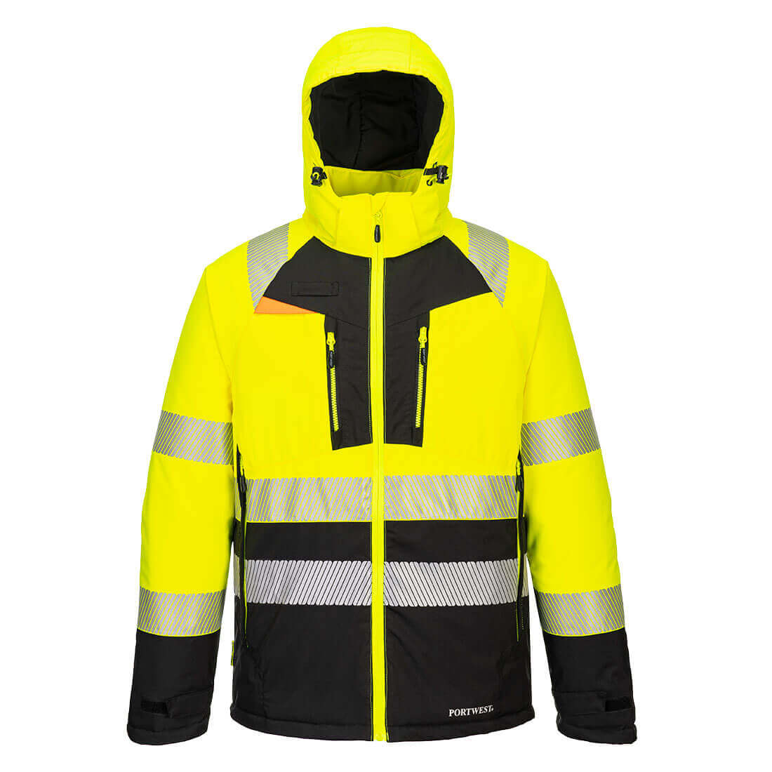 Portwest DX430 DX4 Hi-Vis Class 2 Breathable Waterproof Winter Jacket Yellow/Black Main#colour_yellow-black