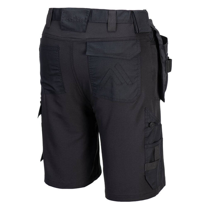 Portwest DX451 DX4 Craft 4-Way Stretch Holster Shorts Black Image 3#colour_black