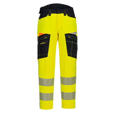 Portwest DX453 DX4 Hi-Vis 4-Way-Stretch Service Trousers Yellow/Black Main#colour_yellow-black