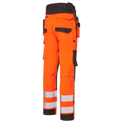 Portwest DX454 DX4 Hi-Vis 4-Way Stretch Detachable Holster Pocket Craft Trousers Orange/Black Image 3#colour_orange-black