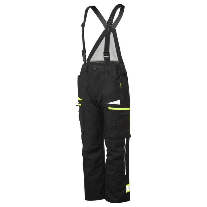 Portwest DX458 DX4 Winter Lined Waterproof Trousers with Detachable Bib and Braces Black Image 2#colour_black