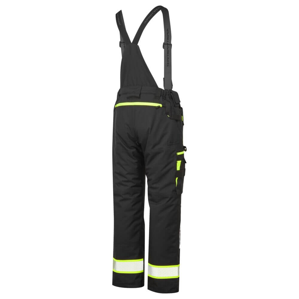 Portwest DX458 DX4 Winter Lined Waterproof Trousers with Detachable Bib and Braces Black Image 3#colour_black